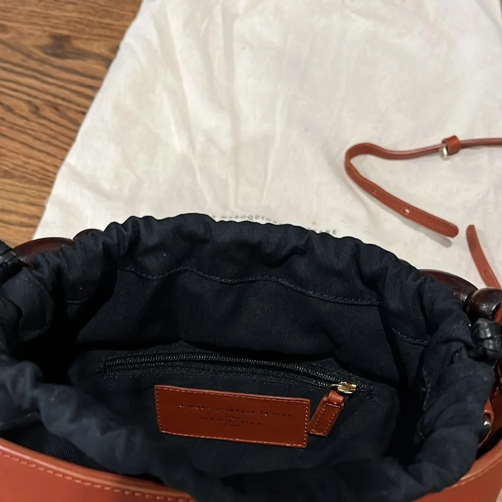 Sezane Brown Shoulder Bag with Braided Handle - Picture 7 of 9